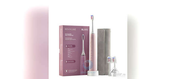 Розовая зубная щетка Revyline RL 015 с 3 насадками в Грозном
